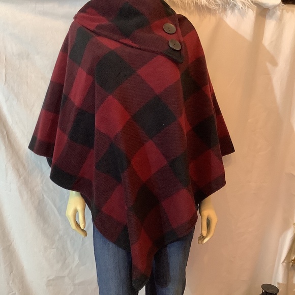 LeModa Jackets & Blazers - Buffalo checked plaid poncho cape EUC